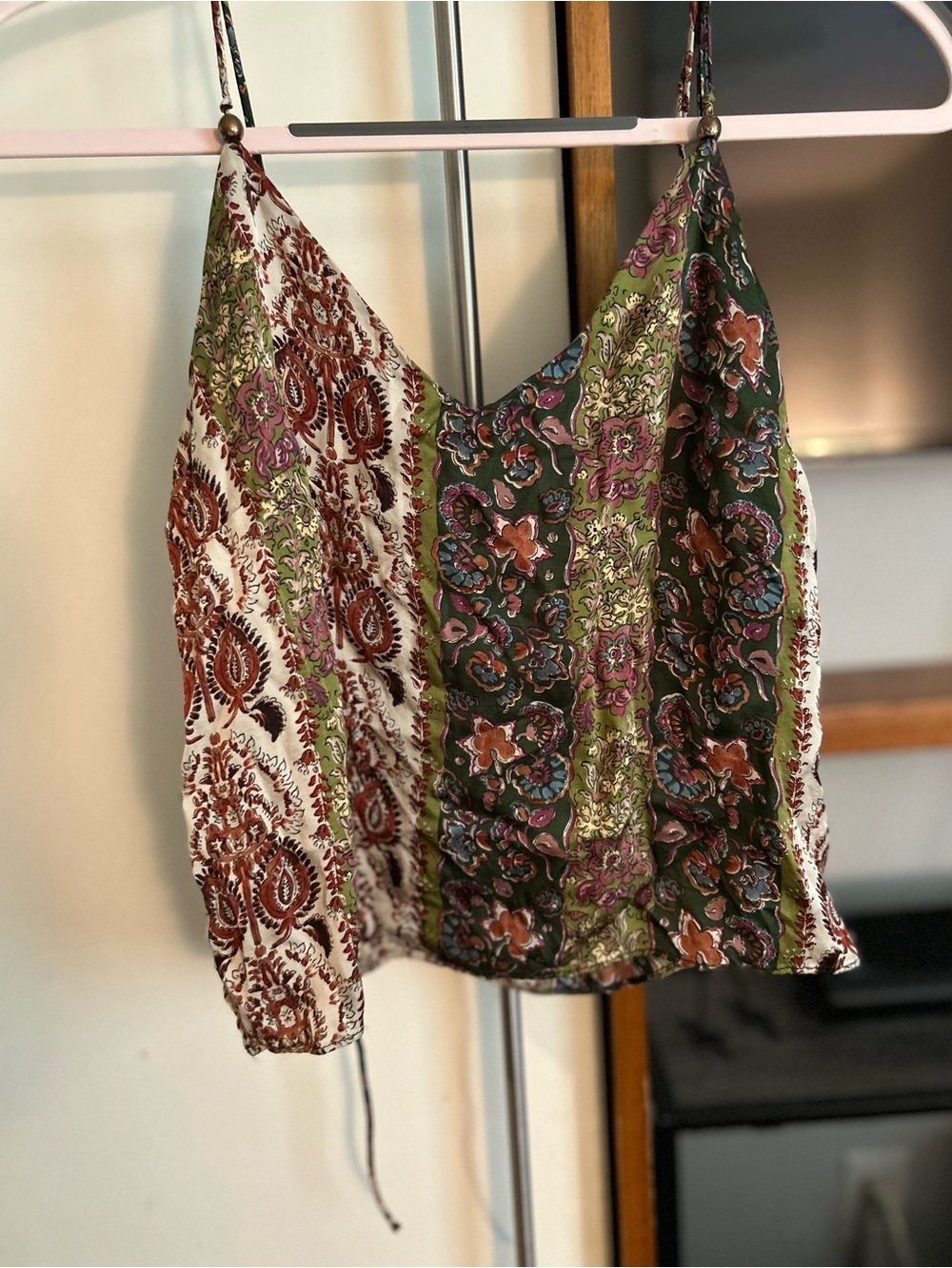 Zara Green Multi Paisley Patchwork Cami
